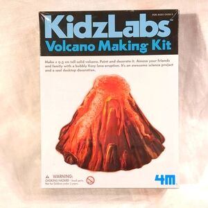 Volcano Making Kit Kidz Labs 4M Science Project STEM Kids Paint Decorate Sealed